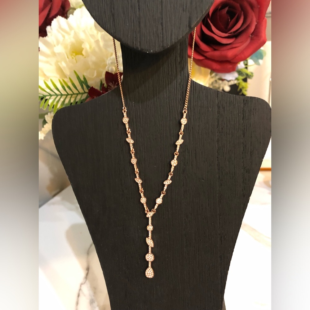 💎💎🌹Givenchy Crystal Drop Necklace Rose Gold